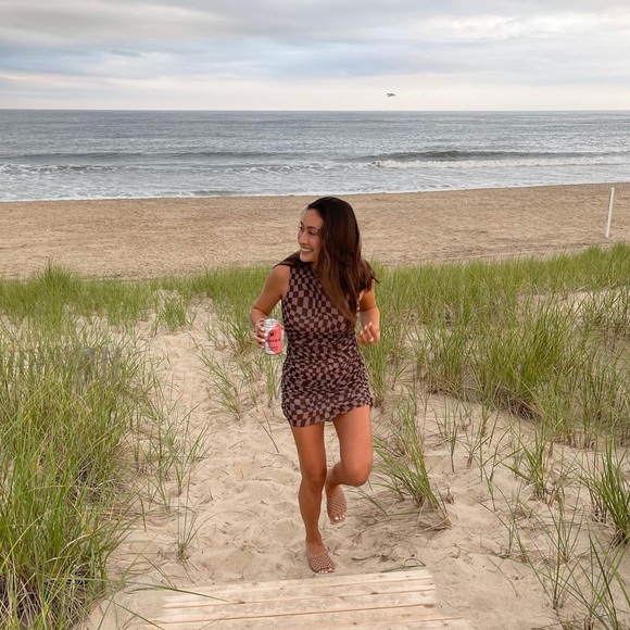 Urban Outfitters Brown Checkered Mini dress - Picture 1 of 5